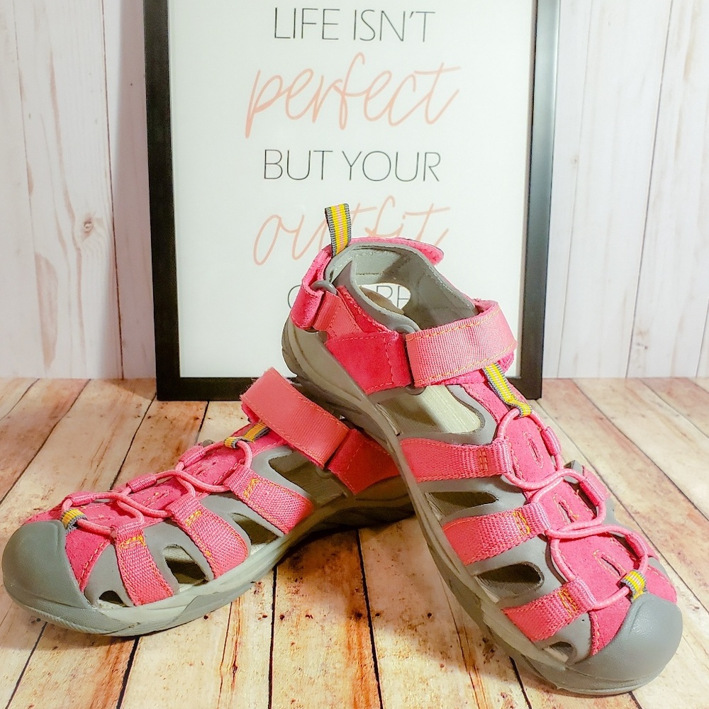 Circo Pink and Gray Velcro Trail Sandals